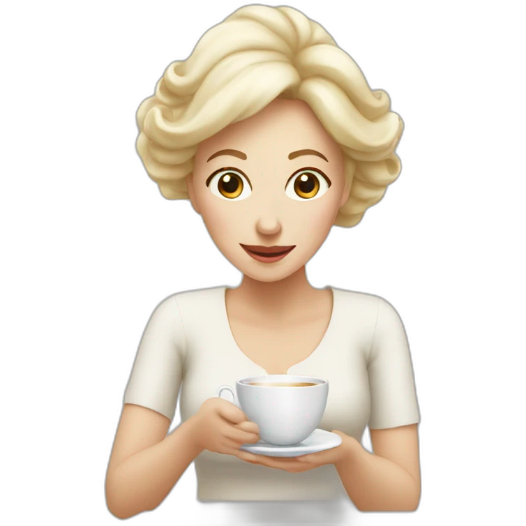 White lady spilling on a tea emoji