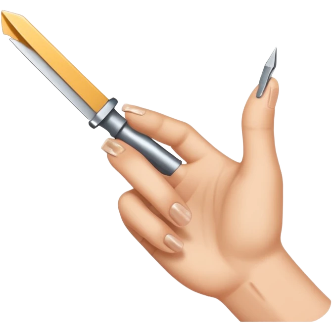 Razor blade lodged under a fingernail. emoji