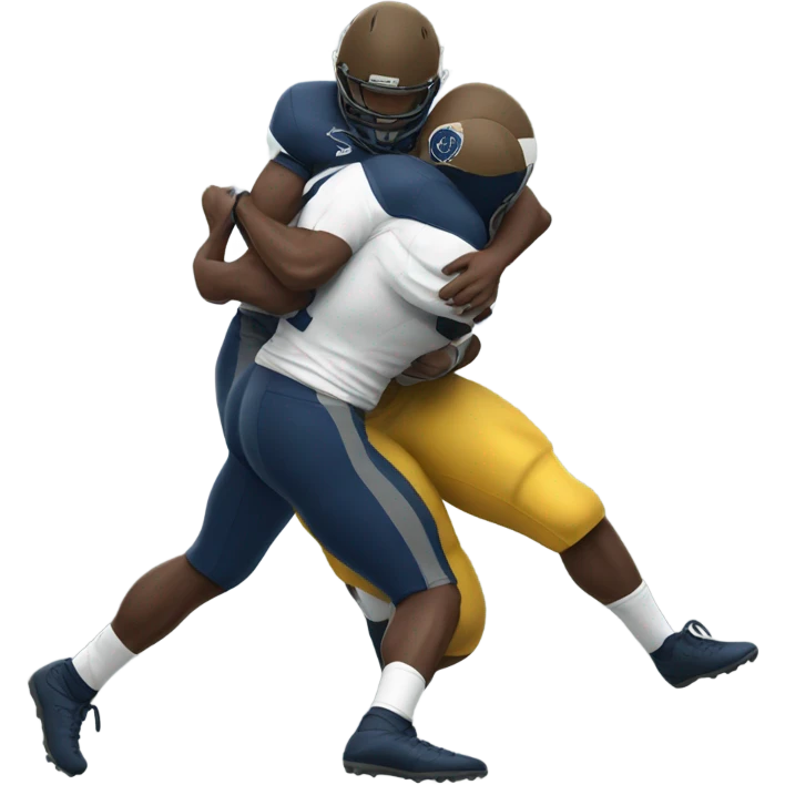 Two men dump tackle emoji
