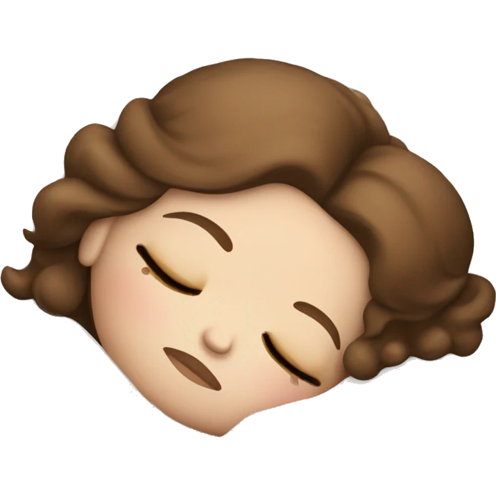 White girl with brown hair sleeping on Christmas  emoji