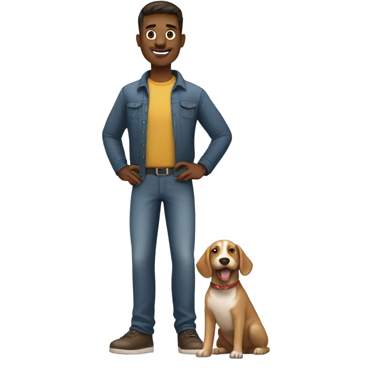 Man with his dog  emoji