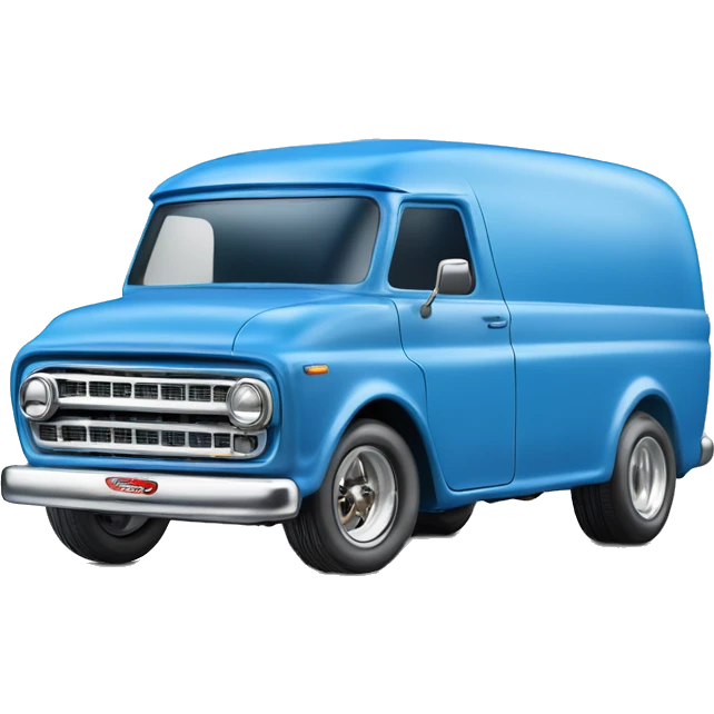 Side shot, Hot wheels, Hot rod, large panel van truck,1964 with exposed chrome exhaust pipes, blue, large wheels in back emoji