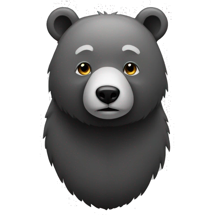 black and grey bear full body emoji