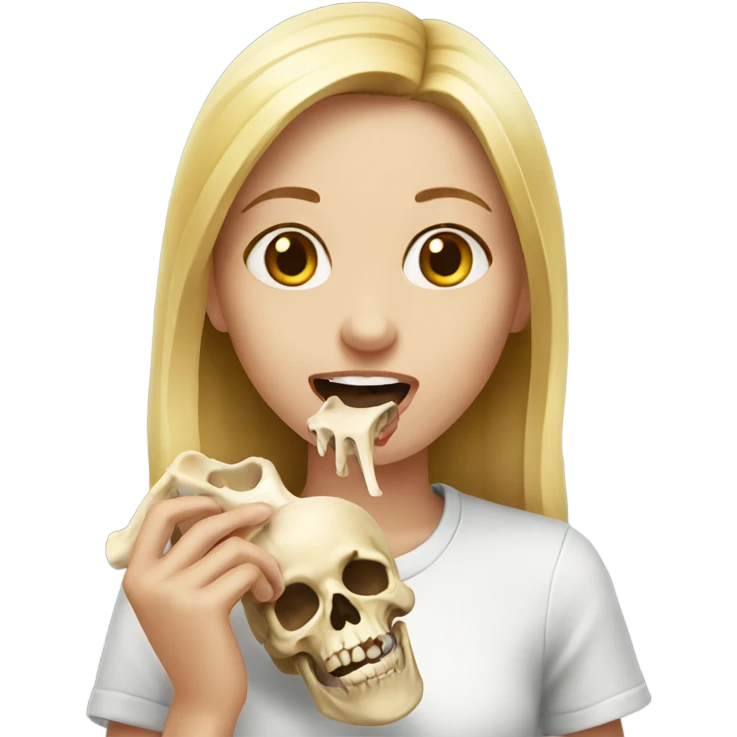 girl eating bone emoji