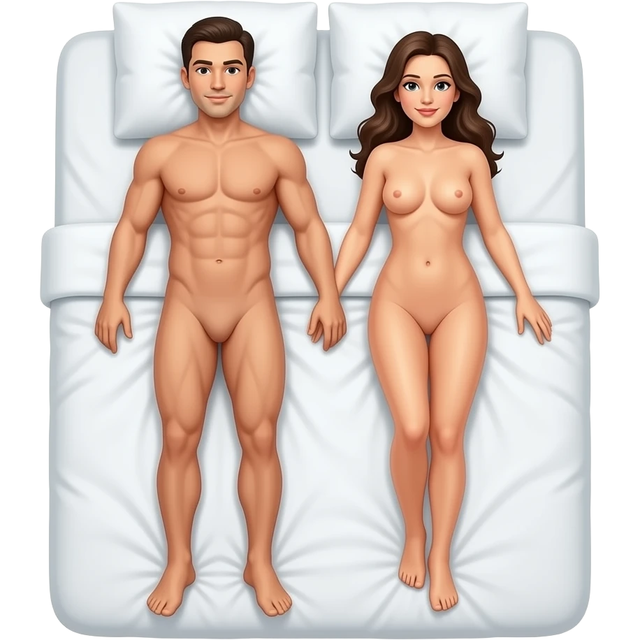Full body Naked couples doing sex on the bed the man he’d between the lady legs emoji