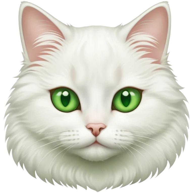 a white jinjila cat with green eyes emoji