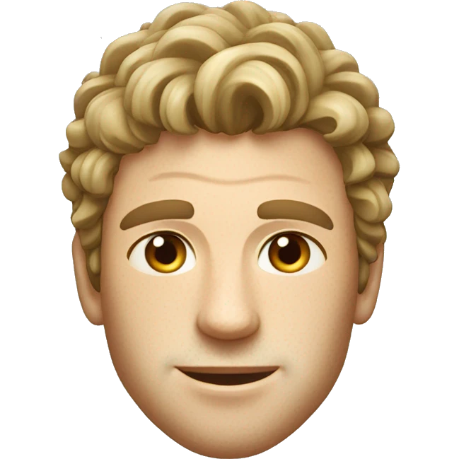 Male caucasian Tennis player with wavy hair and slight freckles emoji