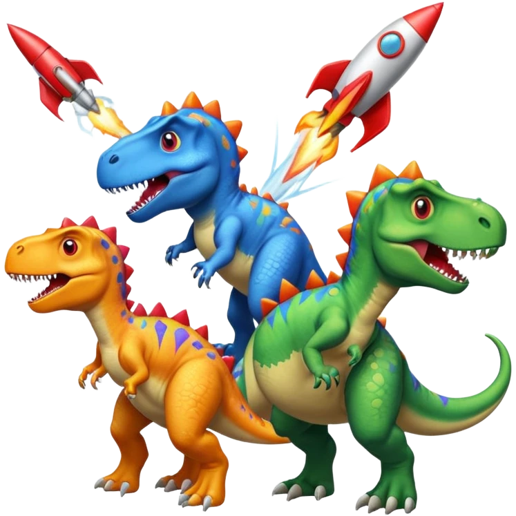 Dinosaurs with Rockets emoji