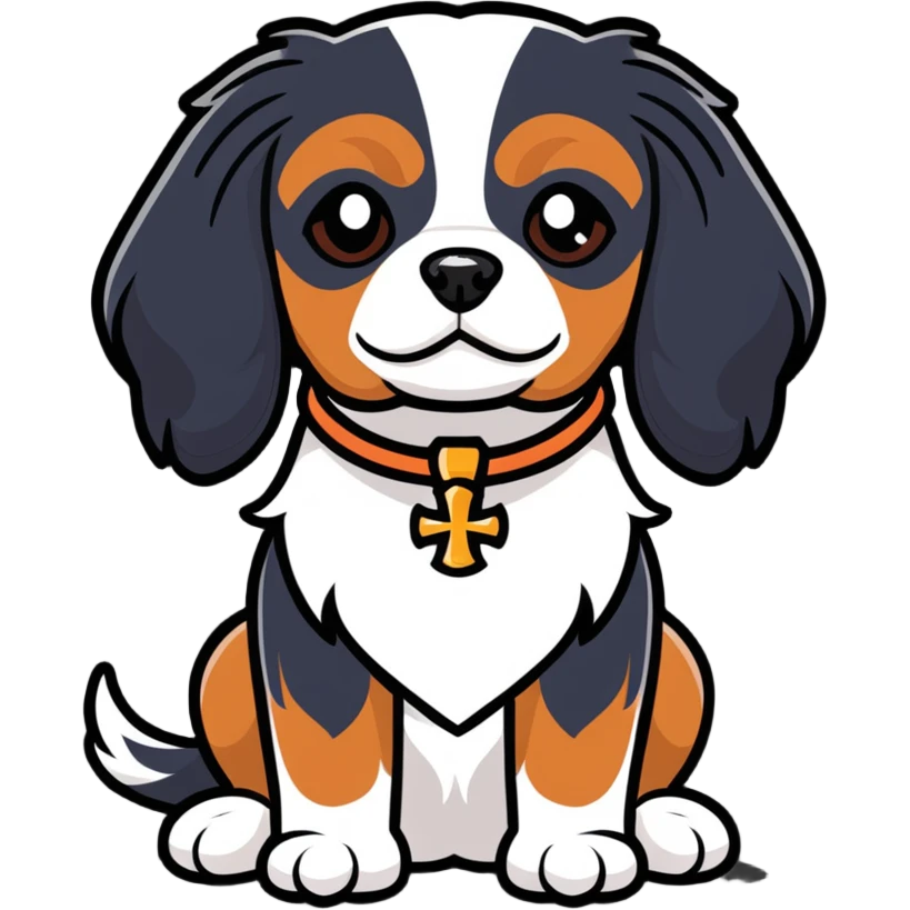 A cross eyed King Charles caviler spaniel  emoji