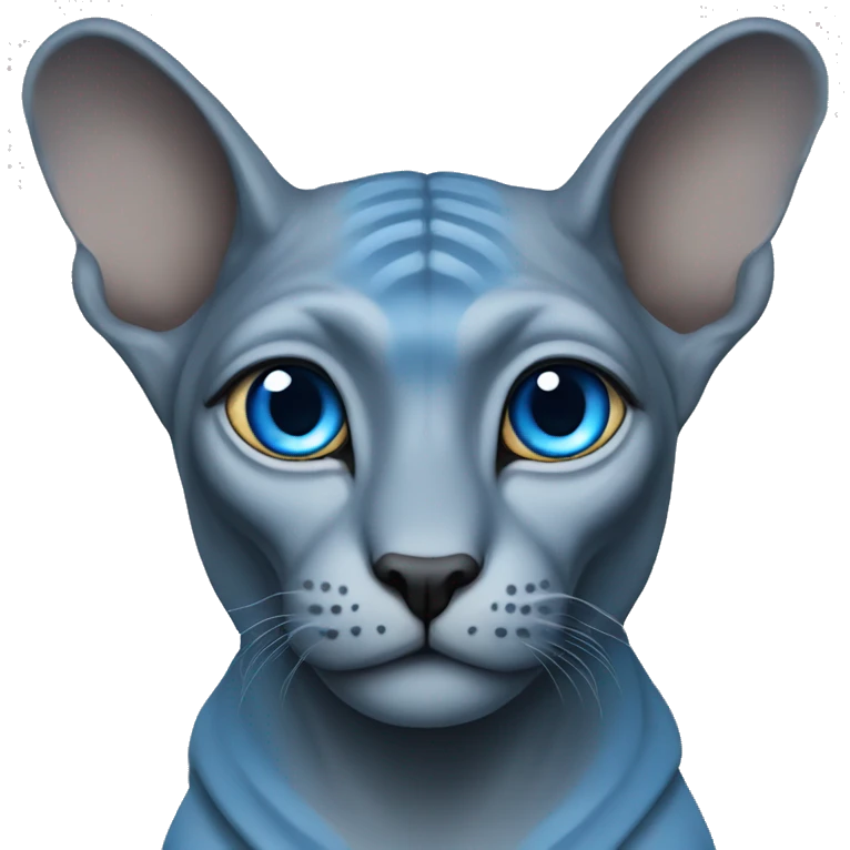 blue-gray sphinx with blue eyes emoji