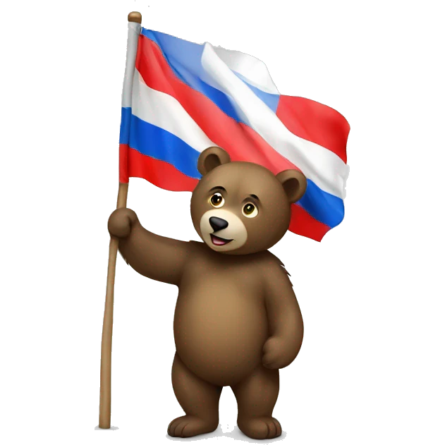 Russian bear with flag emoji