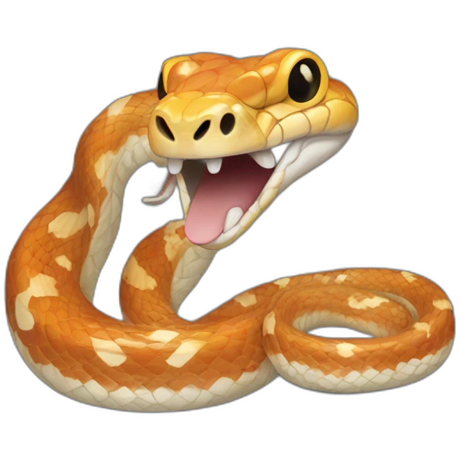 Cornsnake with head out of cave emoji