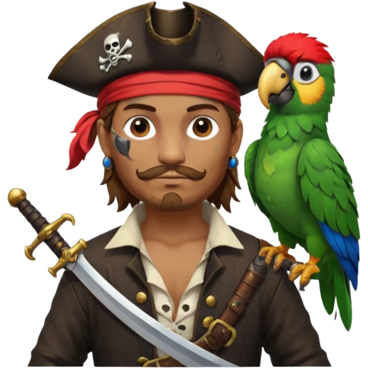 pirate and parrot emoji