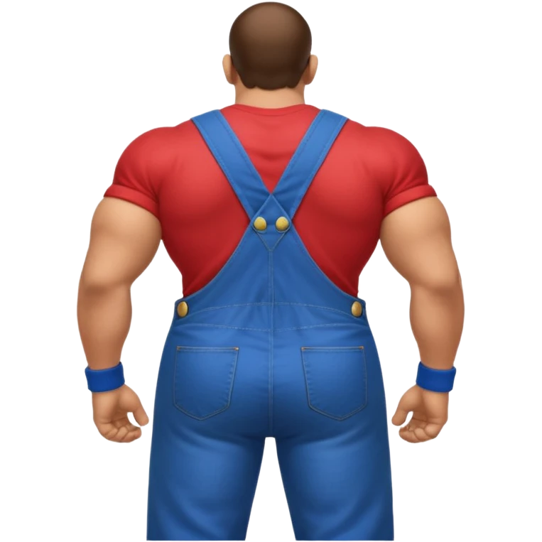 back view of super mario with huge massive buttcheeks  emoji