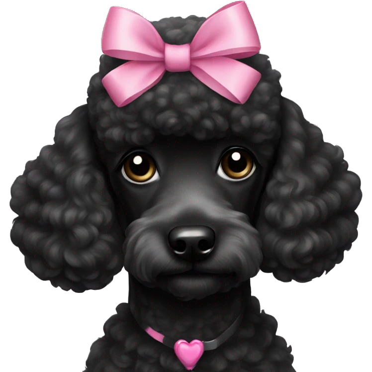 black poodle with pink bow emoji