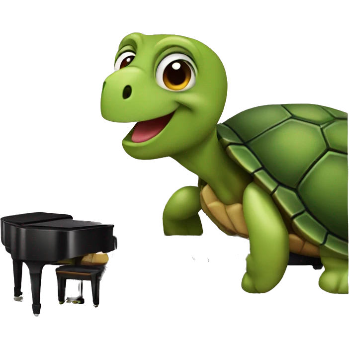 Turtle with a piano  emoji