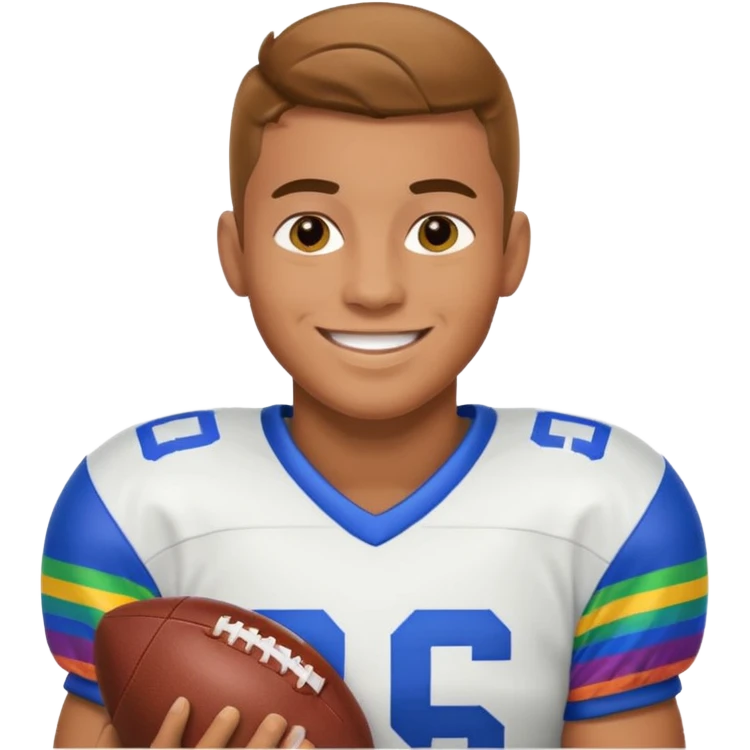 A LGBTQ football player emoji