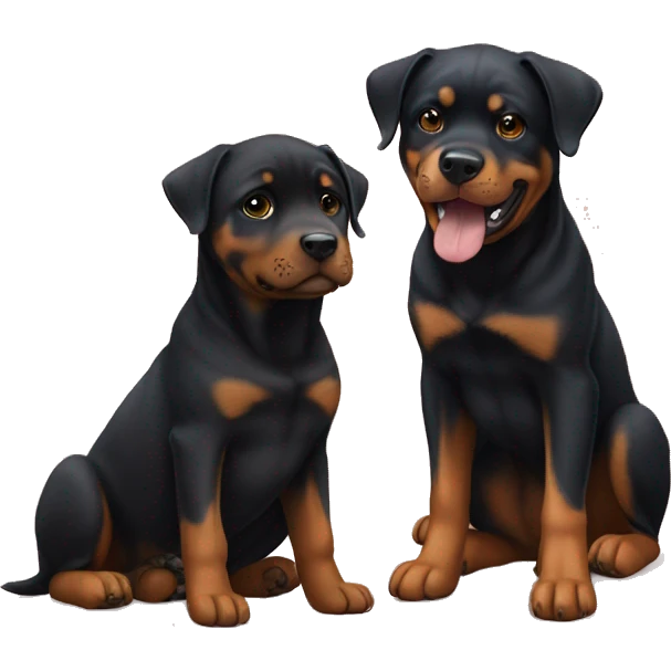 A Rottweiler and street dog baby emoji