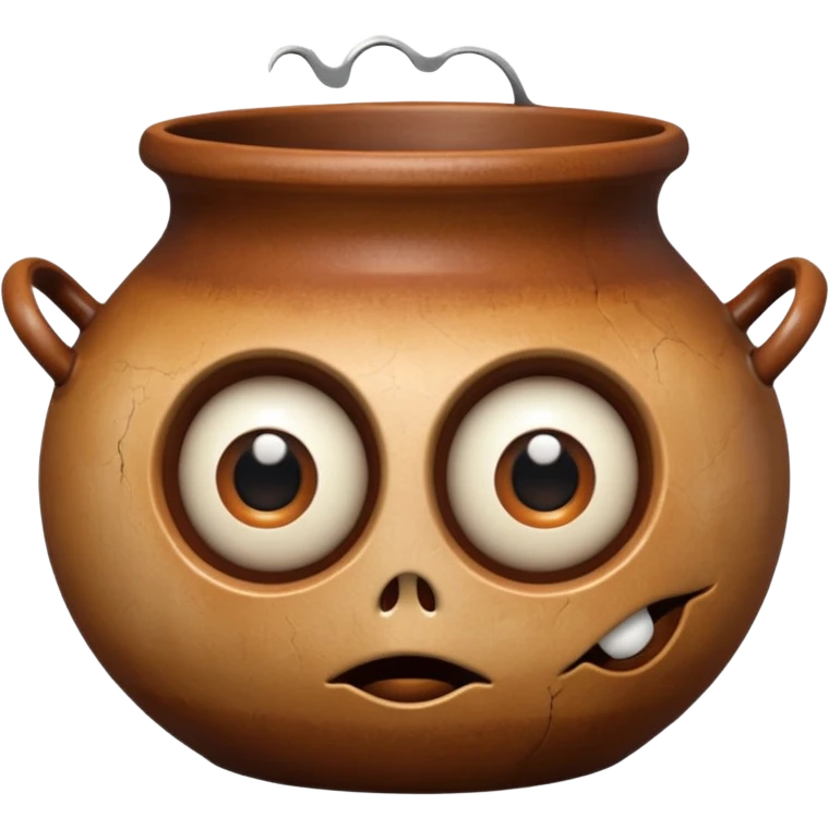 a pot with eyes and mouth emoji