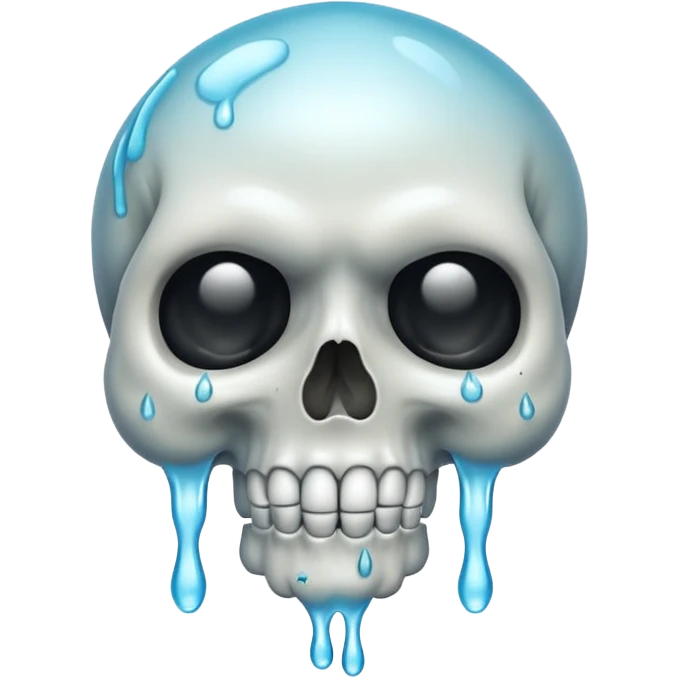 Skull smiling sweating drip emoji