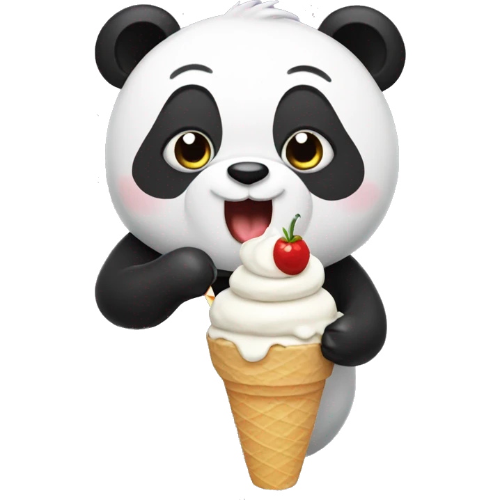 Panda eating ice cream emoji