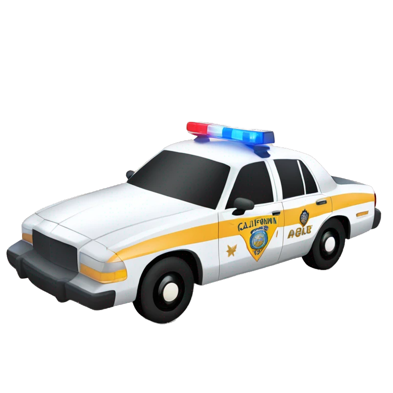 California highway patrol car at the beach emoji