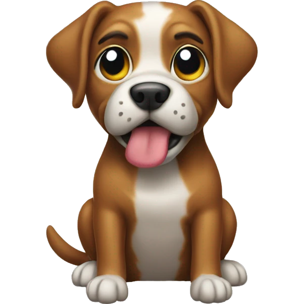 Dog taking poop emoji