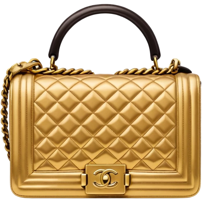 chanel le boy gold color bag emoji