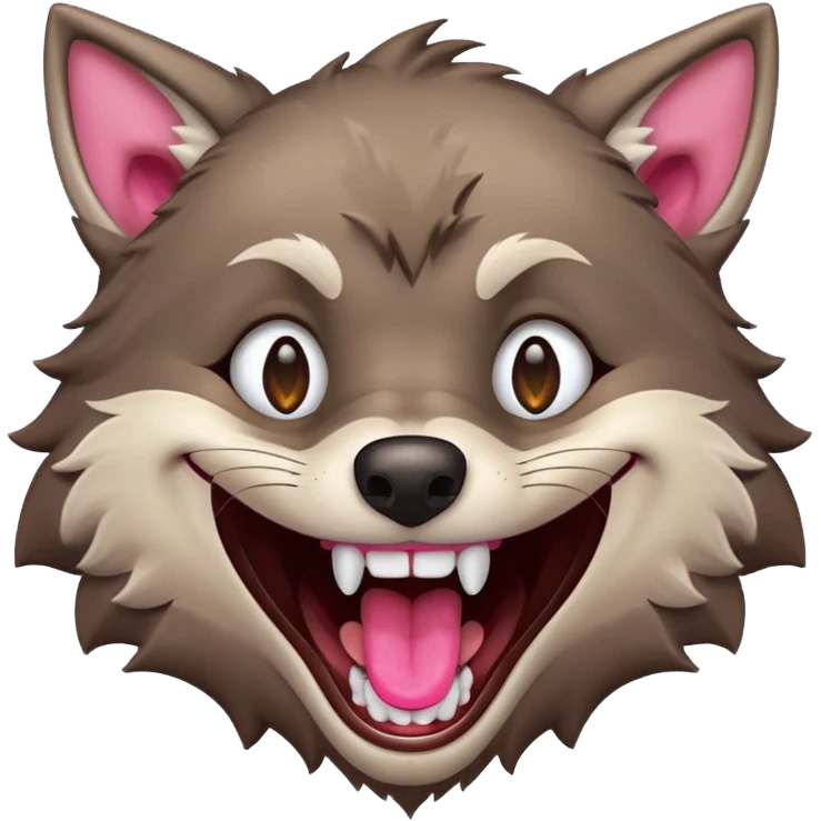 a wolf laughing really hard emoji