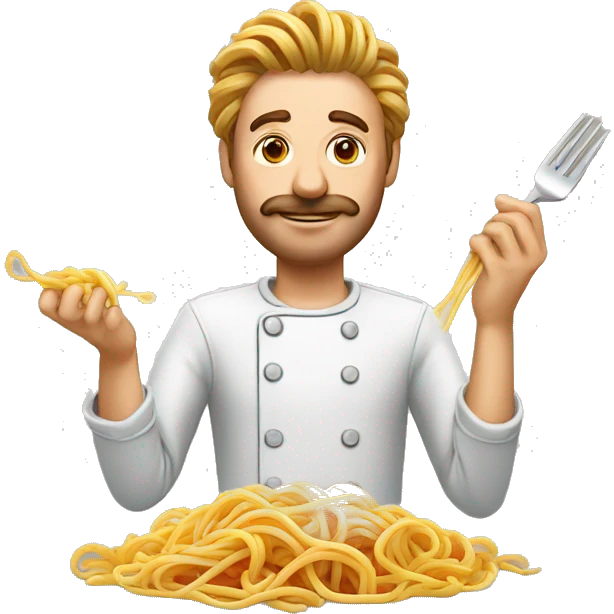Un homme qui mangent des spaghettis bolognaise  emoji