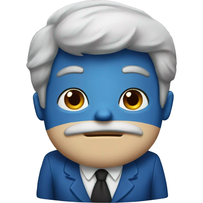 Blue late emoji