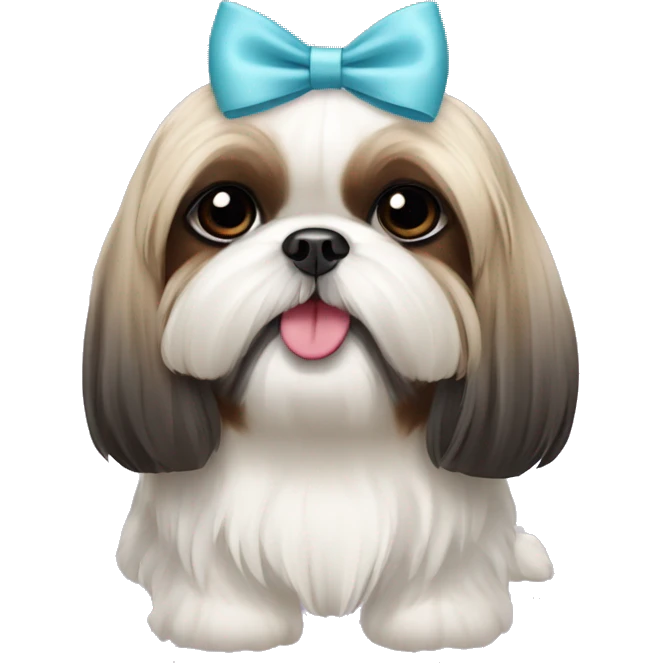 shih tzu dog wearing a coquette bow emoji