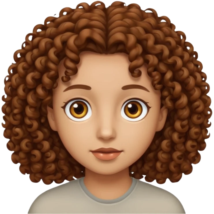 Nano con capelli ricci marroni, occhi marroni emoji