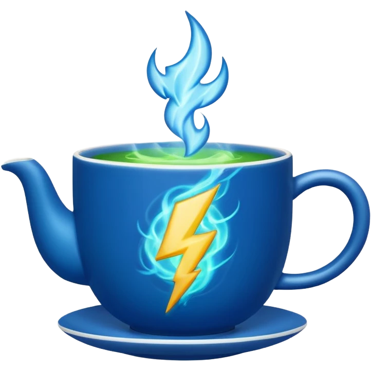 Energy tea, lightning emoji