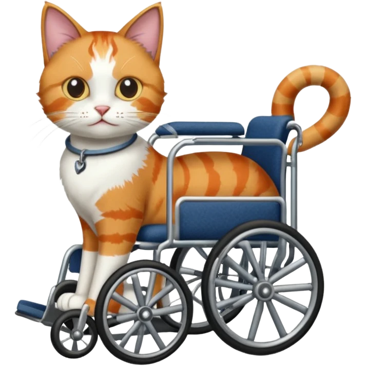 cat in a wheelchair designed for cats to walk emoji