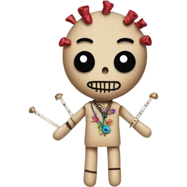 Voodoo doll with pins emoji