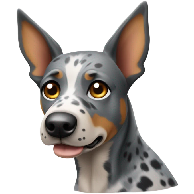 Cattle dog with cute eyes  emoji