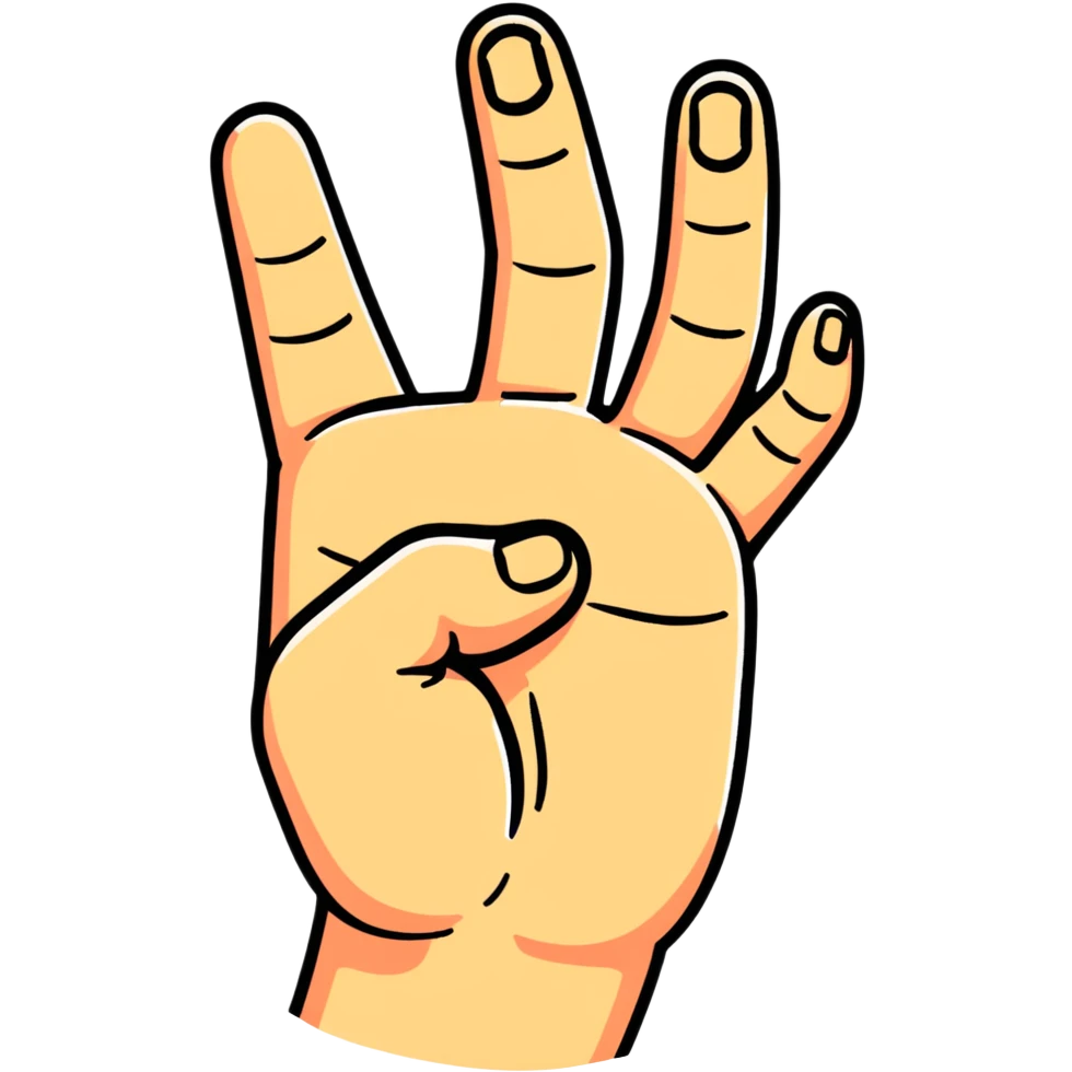 left hand with only three fingers emoji