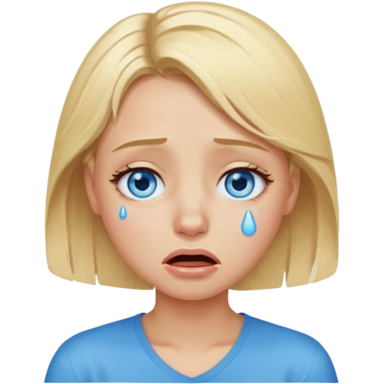 Crying girl with clean vibe emoji