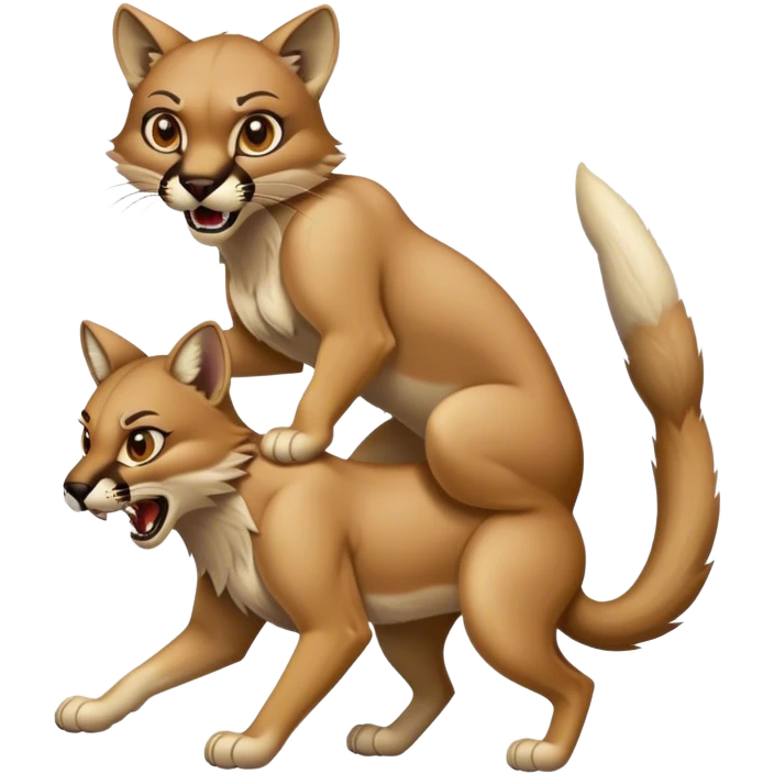 A mountain lion attacking a coyote emoji