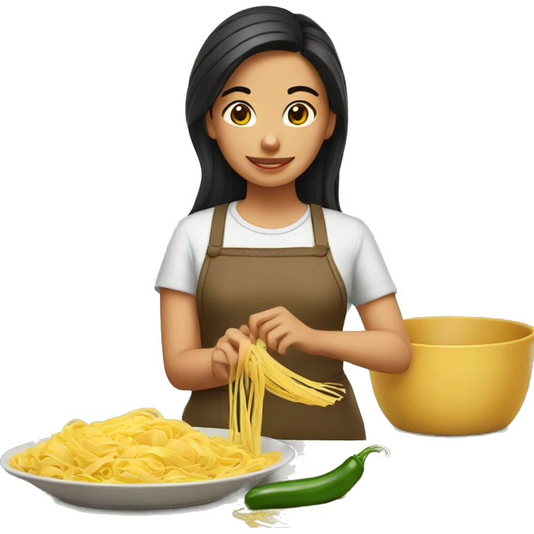 mexican girl making pasta emoji