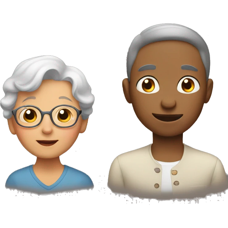 A boy with his grandmom emoji