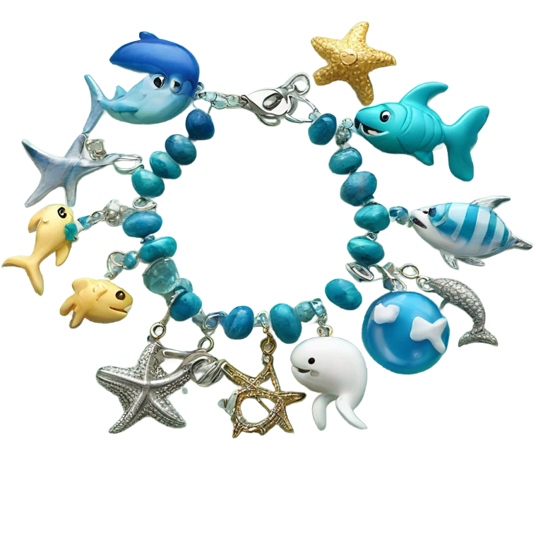 ocean themed charm bracelet emoji
