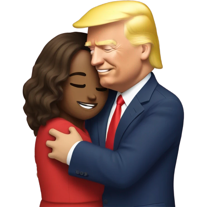 Trump and Kamala hugging emoji