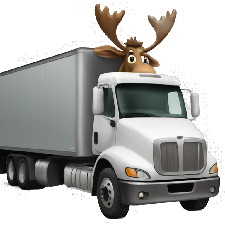 Goofy moose in 18 wheeler  emoji