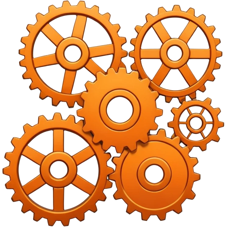 Orange flattened gear emoji
