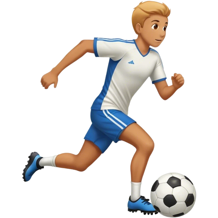 Persona corriendo detrás de un balón de fútbol  emoji