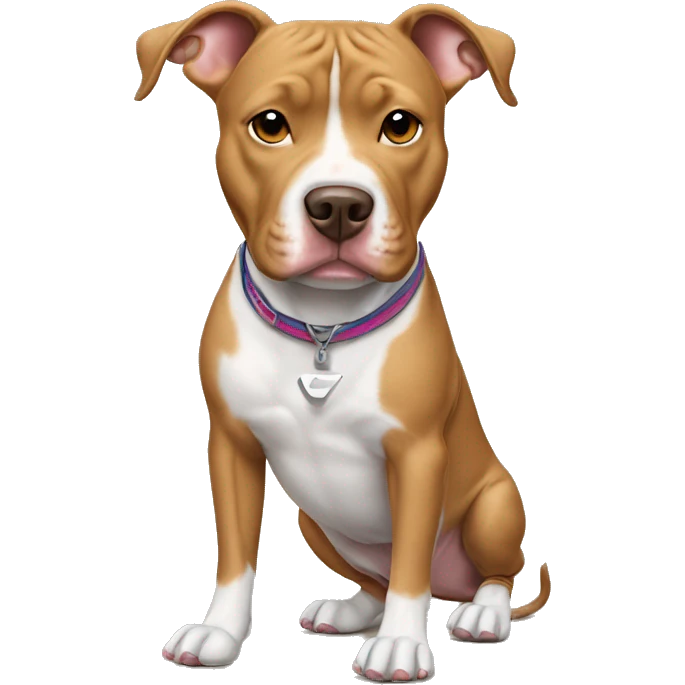 Light brown pit bull dog with Nike shoes  emoji