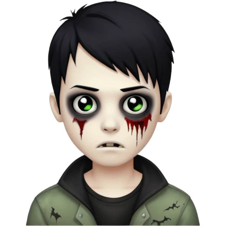 boy zombie with black hair emo emoji