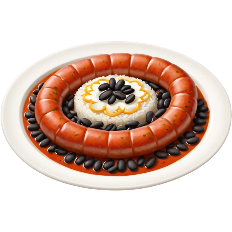 emoji of Rougail saucisse meal. Typical Reunion island meal. Sliced sausage in tomato reduced sauce with thym  emoji